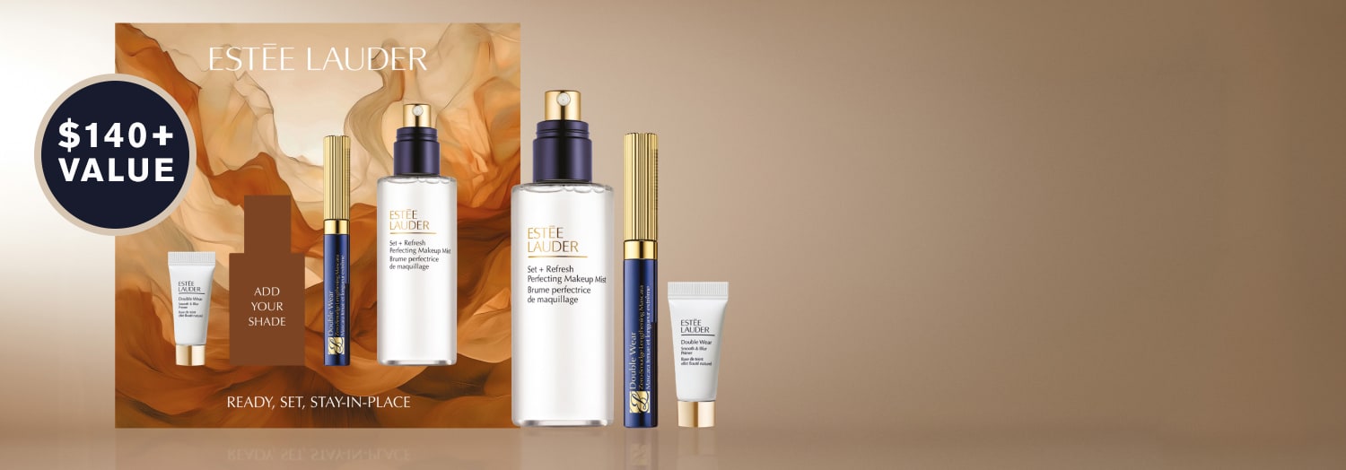 Online Exclusive Set, available for $79 with any Double Wear Stay-In-Place Makeup Purchase in the same transaction. ​