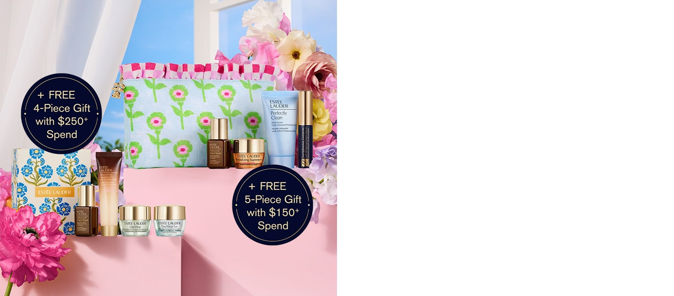 Free 5-Piece Gift with any $150+ purchase. Bonus 4-Piece Gift with any $250+ purchase